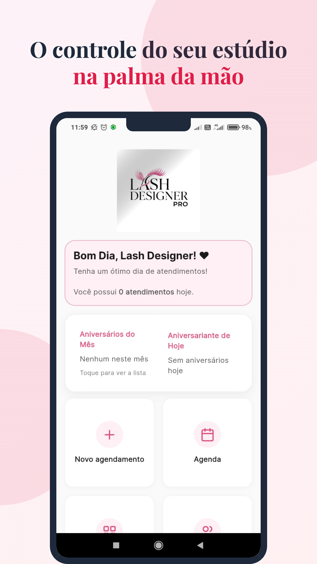 Tela inicial do app
