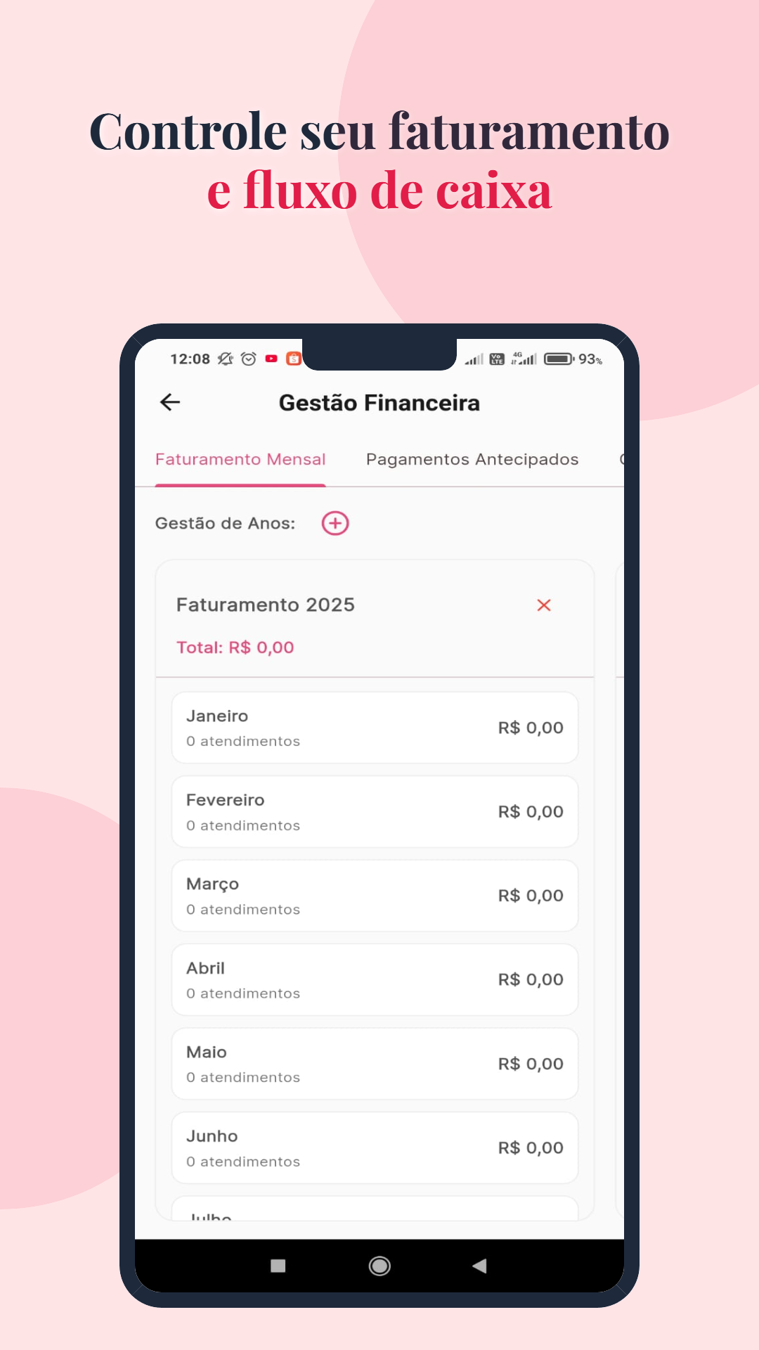 Tela de backup ou configurações